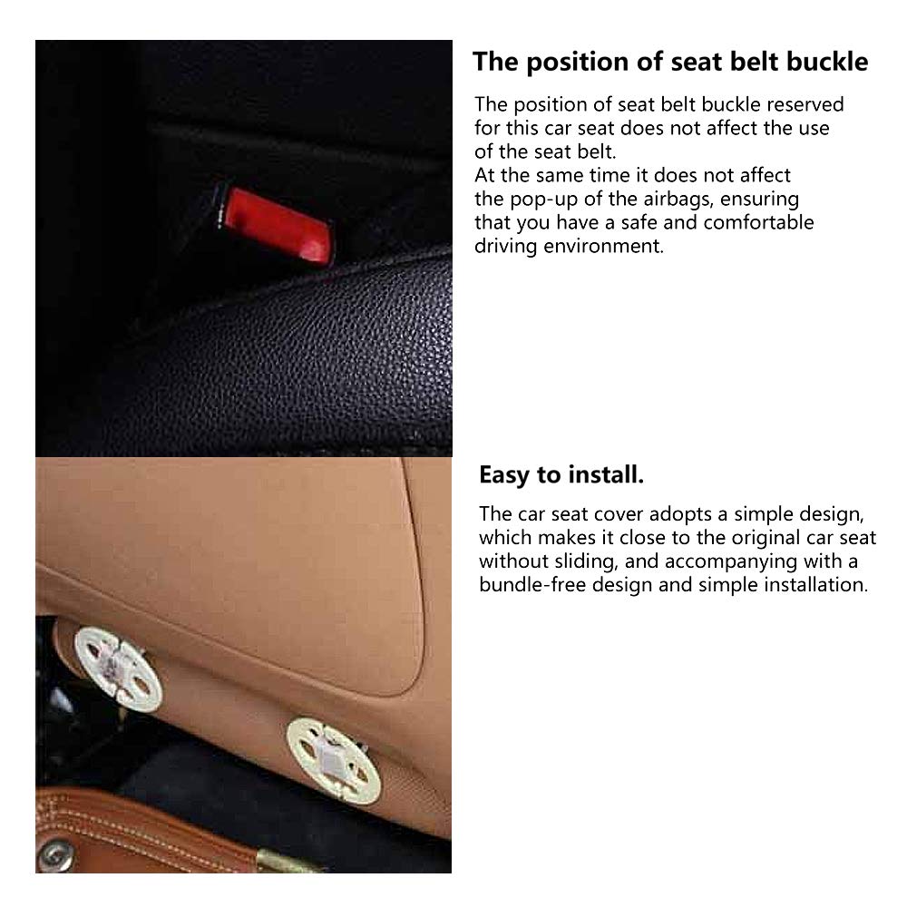 Universal Front Seat Cover – Beige Leather Pad Cushion For Car/Truck, Breathable
